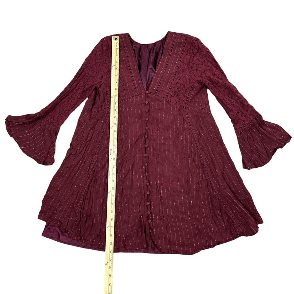 Altar’d State Long Sleeve Tunic Dress w/ lace detailing - Picture 11 of 12